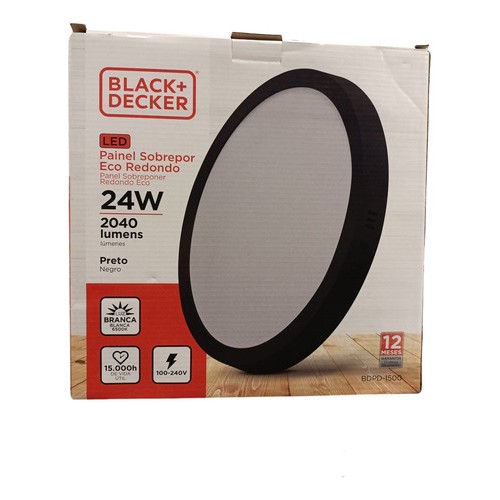 Plafon Led Redondo 24w Exterior Black & Decker