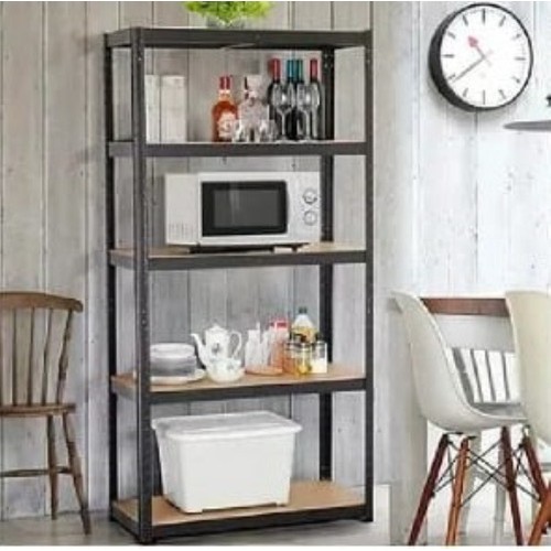 Estantería Metálica Mdf Multiuso Negra