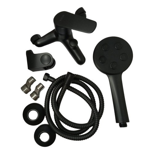 Monocomando Bañera Wico Negro C/transf