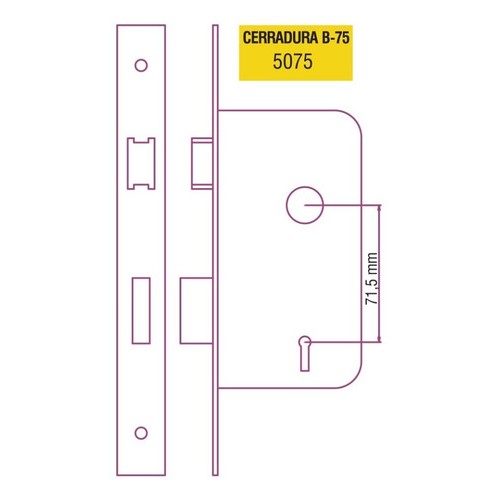 Cerradura Elisil 5057 Fte Hierro Cromado C/grampa- Ferrejido