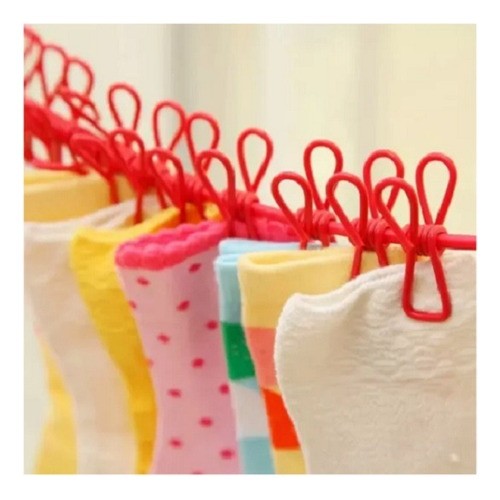 Cuerda Elastica Tendedero Ropa 12 Palillos