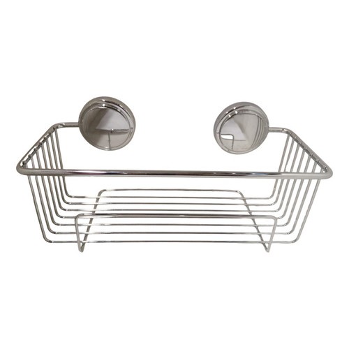 Porta Shampu Organizador Baño Cromado Adhesivo