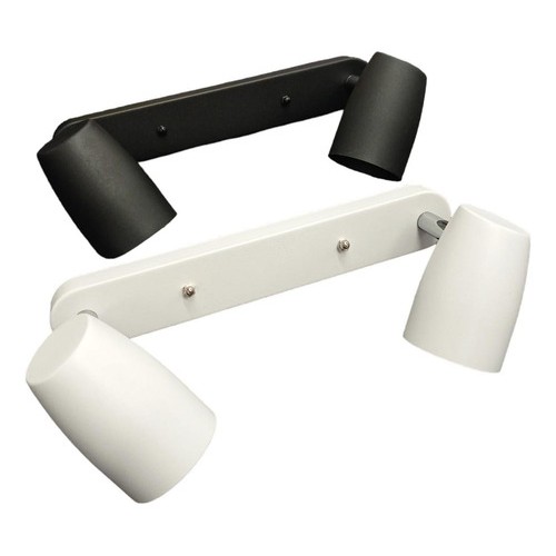 Spot Aplique Pared 2 Luces Negro/blanco Mate