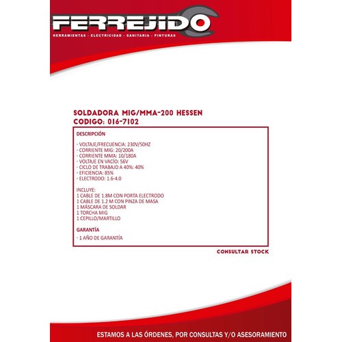 Soldadora Mig/mma-200 Hessen