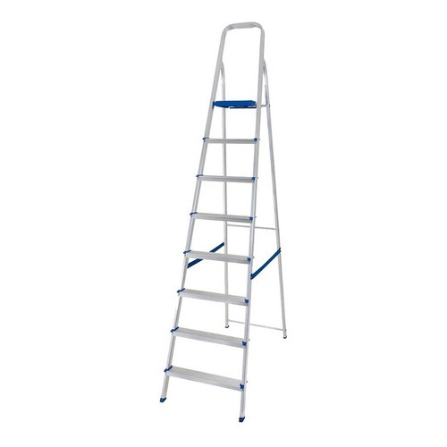 Escalera Aluminio 8 Escalones 113cmx51cmx2.22m Mor-ferrejido