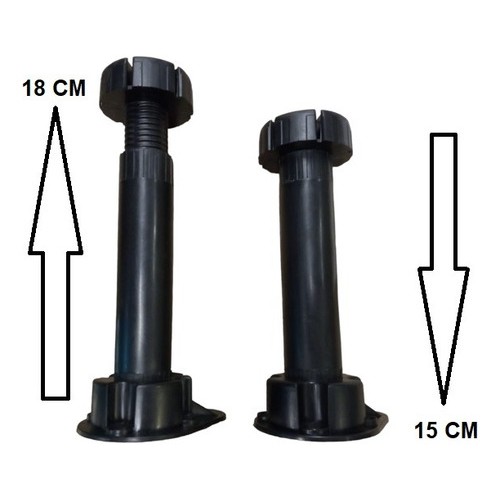 Pata Para Mueble Plástica Negra Regula 15 A 18cm