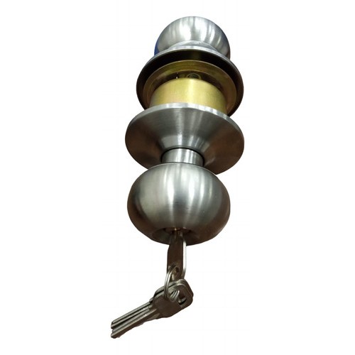 Pomo Puerta C/llave Acero Inox Redondo