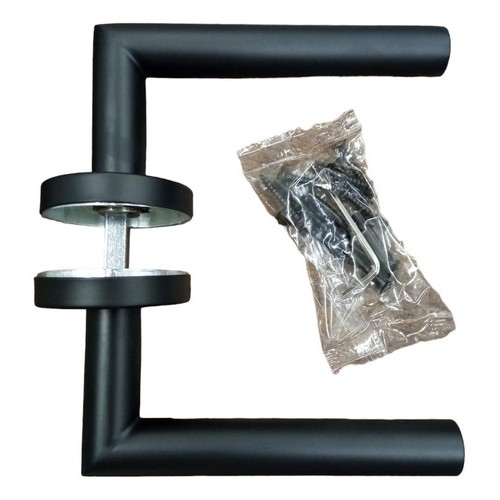 Pestillo Manija Redonda Negro Acero Inox