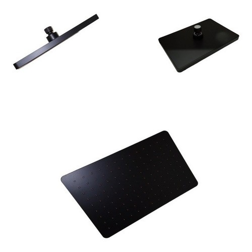 Roseta Ducha Rectangular Negra