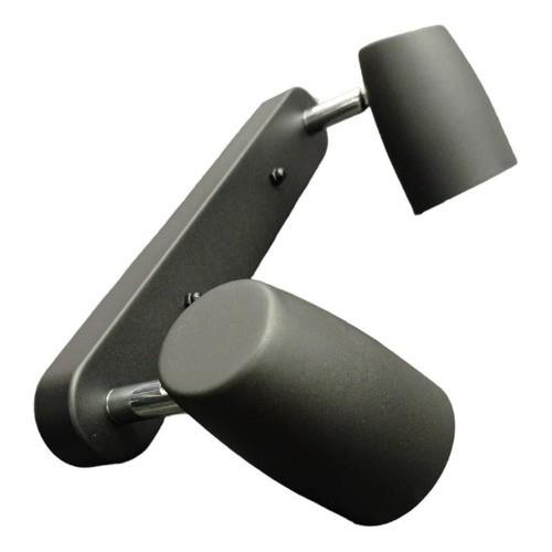 Spot Aplique Pared 2 Luces Negro/blanco Mate