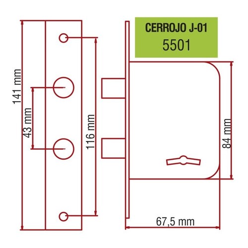 Cerrojo Elisil 5501 J01 Acero Zincgrip