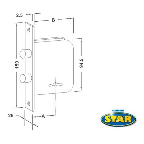 Cerrojo Star 400 Pasador Redondo