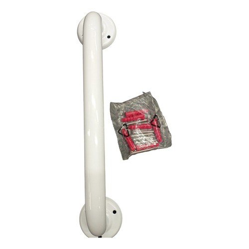 Agarradera Para Baño Blanca En Acero Inox