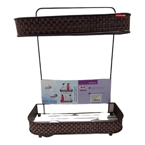 Porta Shampu, Repisa 2 Estantes Baño Simil Ratan