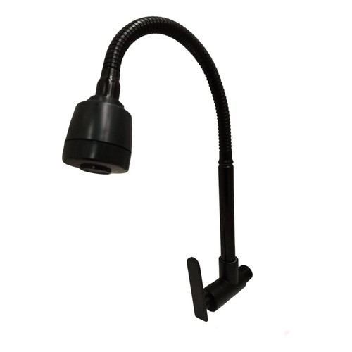 Grifo Pared Cocina Negro Pico Flexible