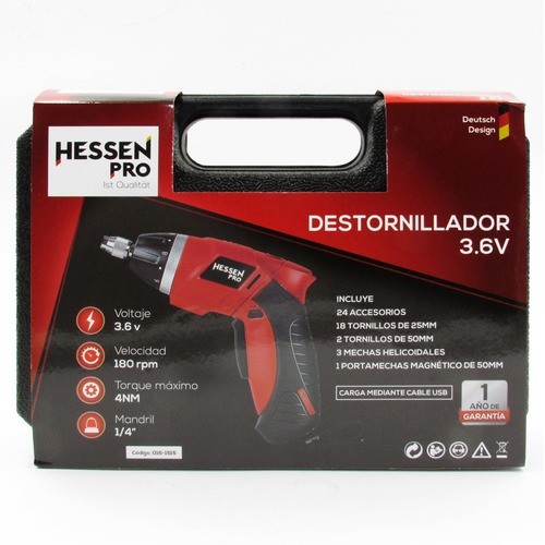 Atornillador 3.6v Hessen Pro 1/4 24 Acces N21- Ferrejido