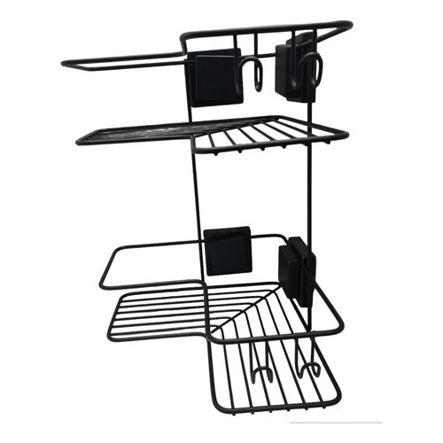 Repisa Esquinero Doble Negro C/ventosa