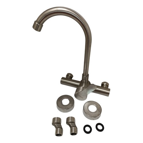 Monocomando Cocina Pared Satinado 15cm