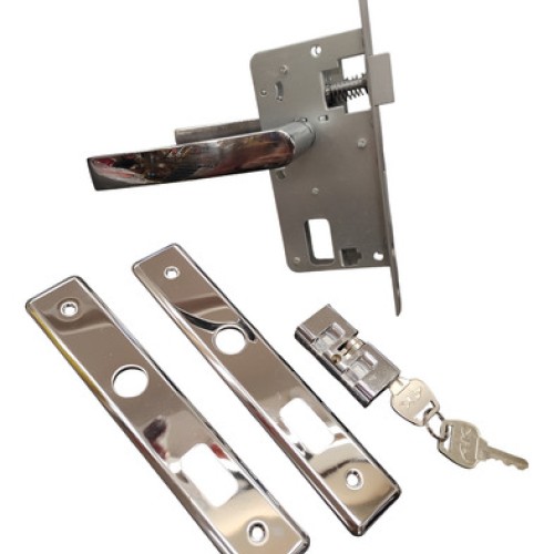 CERRADURA COMPLETA PARA PUERTA DE ALUMINIO CON PESTILLO