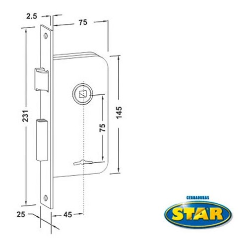 Cerradura Star 603 Pasador Recto Bocc