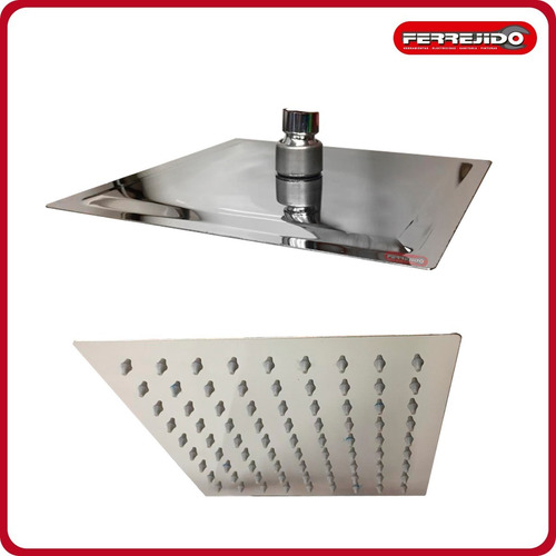 Roseta Acero Inox. Ducha Rimontti Cuadrada 20cm