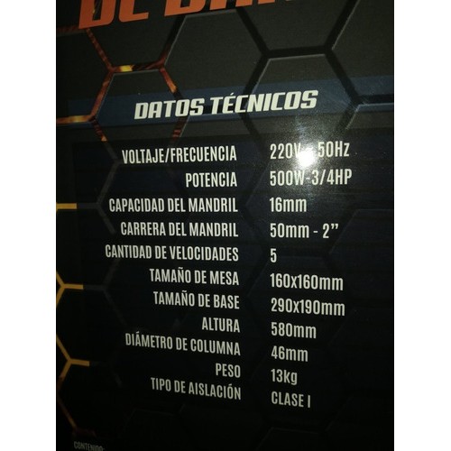 Taladro De Banco Alpha Pro 500w 16mm C/interr