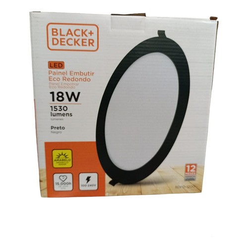 Plafon Led Redondo 18 W Embutir Black & Decker
