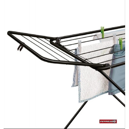TENDEDERO TENDER DE ROPA CON ALAS ACERO NEGRO
