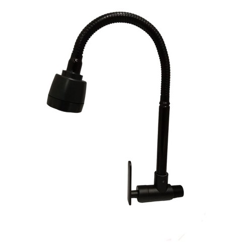 Grifo Pared Cocina Negro Pico Flexible