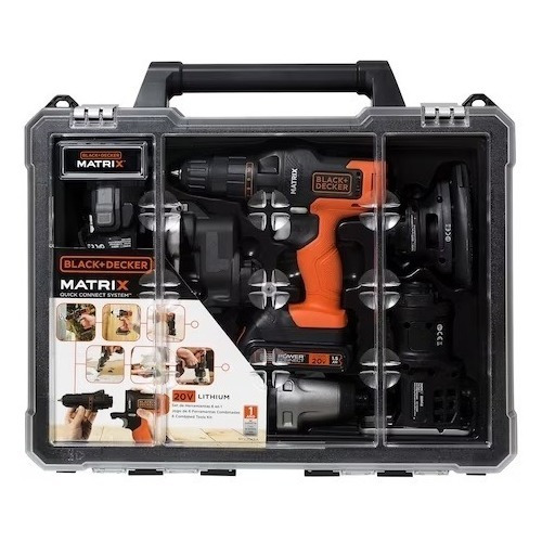 TALADRO ATORNILLADOR IMPACTO BLACK & DECKER 6 CABEZALES INTERCAMBIABLES