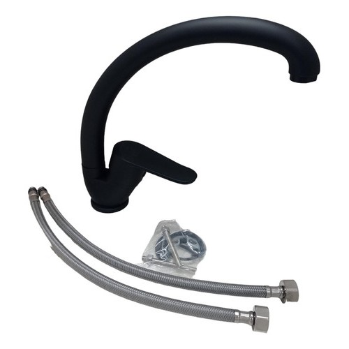 Monocomando Cocina Mesada Negro P/alto