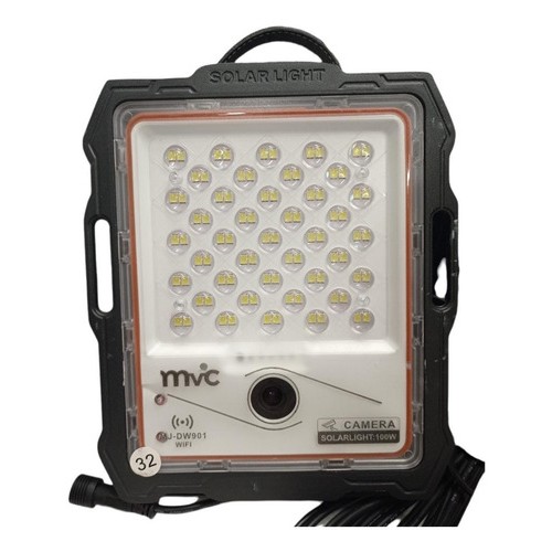 Foco Solar Led C/cámara Y Control Wifi 100w Mvc