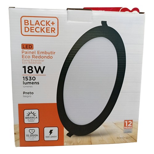 Plafon Led Redondo 18 W Embutir Black & Decker