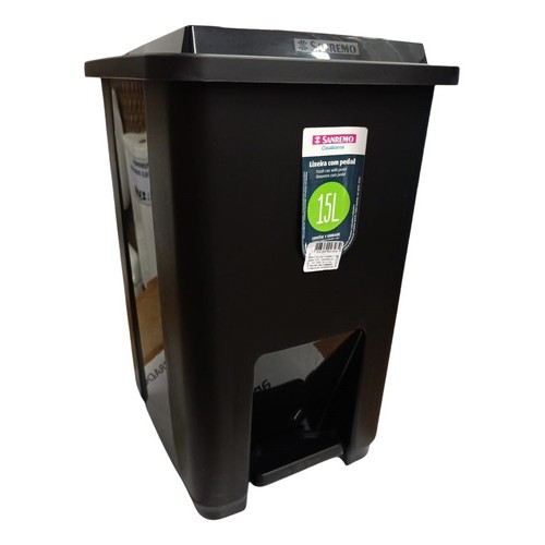 Basurero Papelera A Pedal 15l San Remo