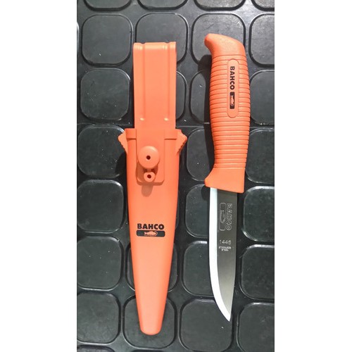 Cuchillo Bahco 1446 Con Funda Plástica Especial Caza Y Pesca Color Naranja Claro