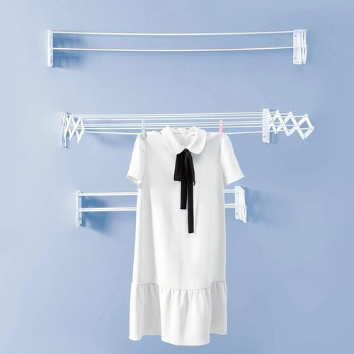 Tendedero Pared Plegable 80cm Mor Blanco