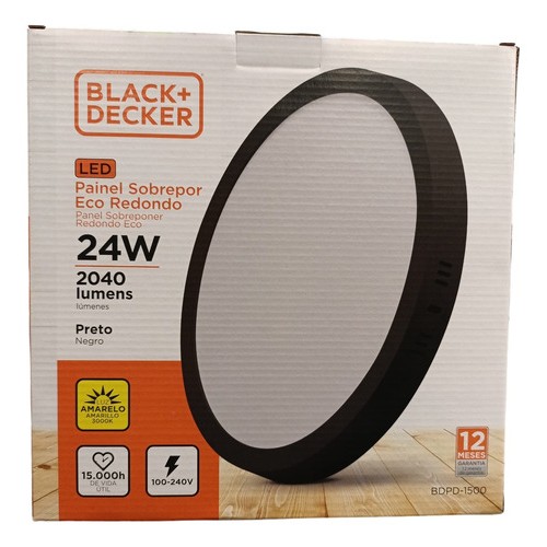 Plafon Led Redondo 24w Exterior Black & Decker
