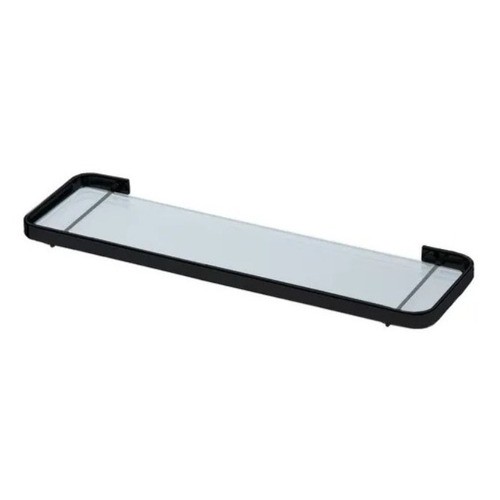 REPISA ESTANTE CON VIDRIO PARA BAÑO NEGRO MATE