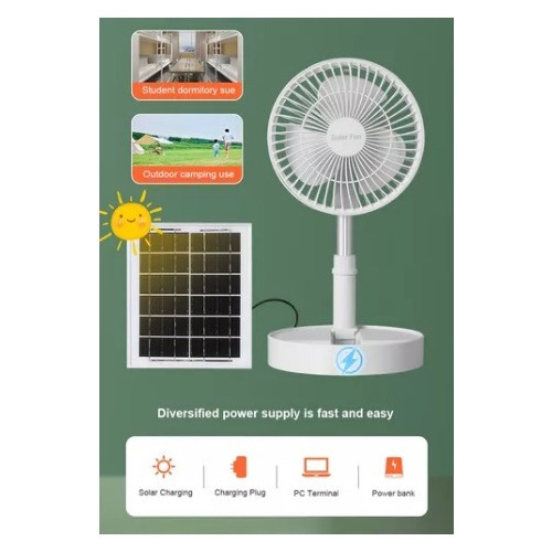 Ventilador Solar Portátil Usb Telescópico