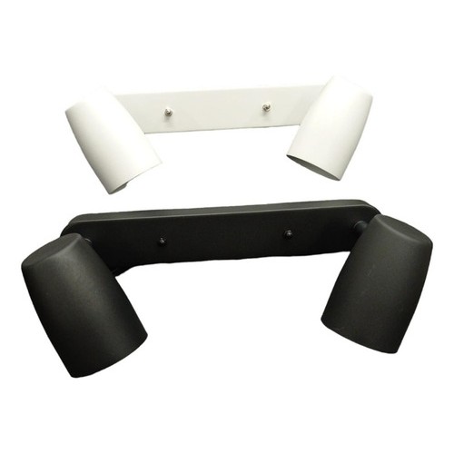 Spot Aplique Pared 2 Luces Negro/blanco Mate