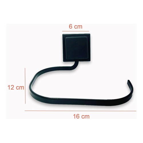 Toallero Aro Abierto Adhesivo 3m Negro