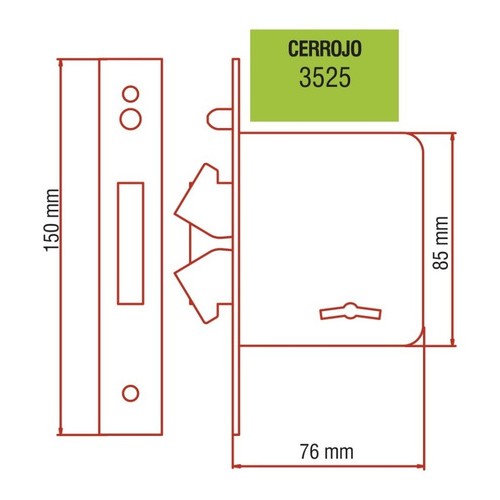 Cerrojo Elisil 3525 4 Ganchos