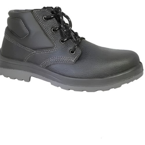 Botín De Cuero Negro Pta. Plástica Slender