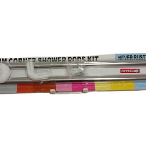 Barrote Cortina Ducha En L Curvo Aluminio