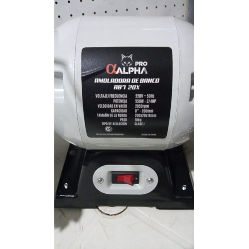Amoladora Banco Alpha Pro Piedras 8   550w 3/4hp
