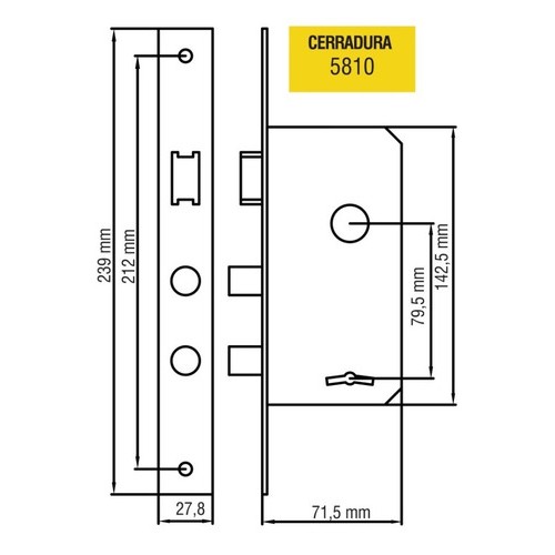 Cerradura Elisil 5810 Buje Ac. Zincgrip