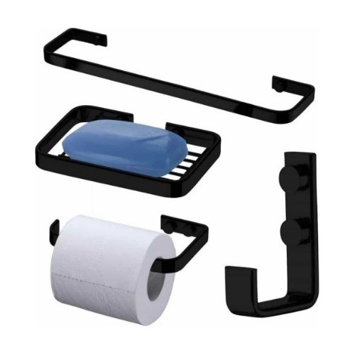 Toallero De Pared 30 Cm Negro Mate