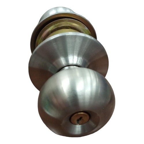 Pomo Puerta C/llave Acero Inox Redondo