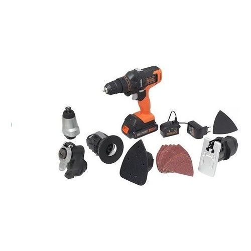 TALADRO ATORNILLADOR IMPACTO BLACK & DECKER 6 CABEZALES INTERCAMBIABLES