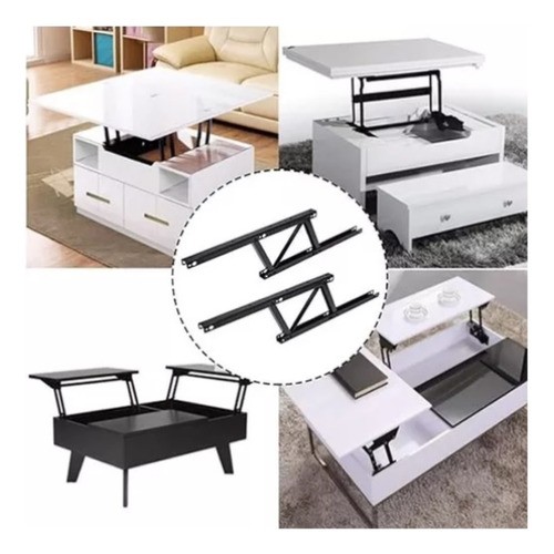 Bisagra Para Mesa Elevable Negra X Par
